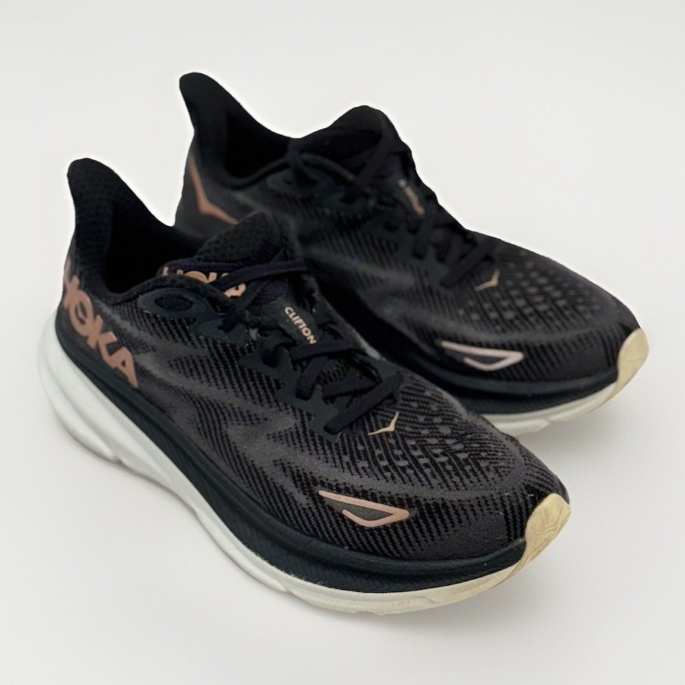 Hoka Clifton 9 Women's Size 8.5 B Med 1127896 BRGL Black Running Shoes